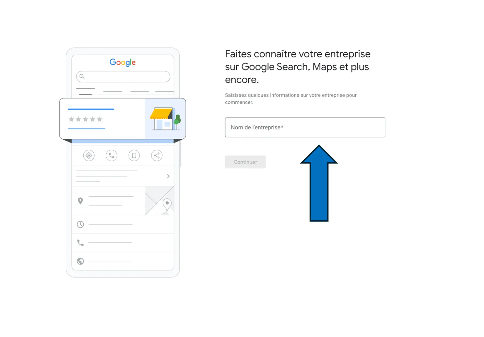 Connexion au compte Google pour créer une fiche Google Business Profile sur business.google.com.