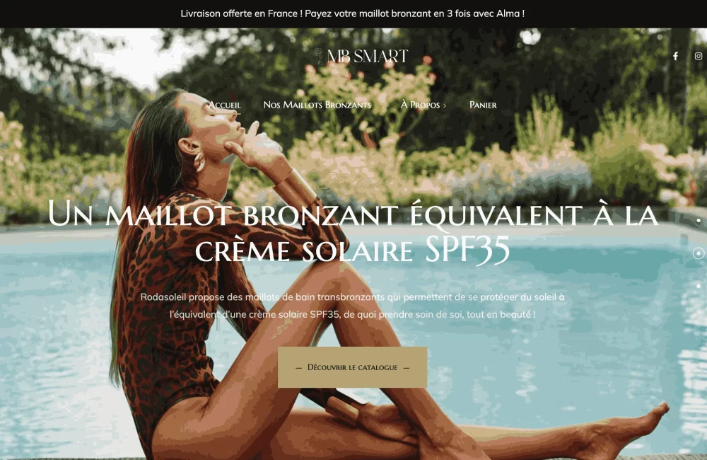 Création site internet pour marque de maillots de bain bronzants