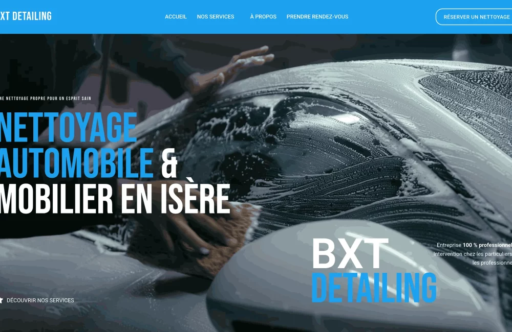 Création site internet pour nettoyage de vehicules